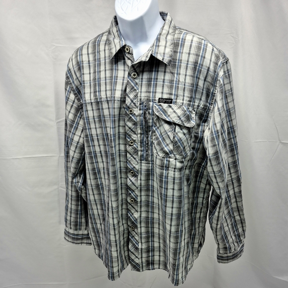 Wrangler Other - Wrangler Outdoor Series Mens XXL Blue Gray Plaid Utility Shirt Workwear Utility